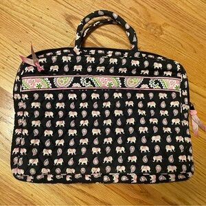 Vera Bradley quilted laptop bag, pink elephant pattern (retired)